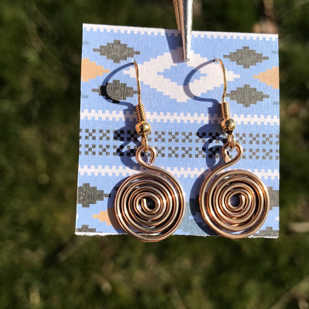 Bronze swirl earrings